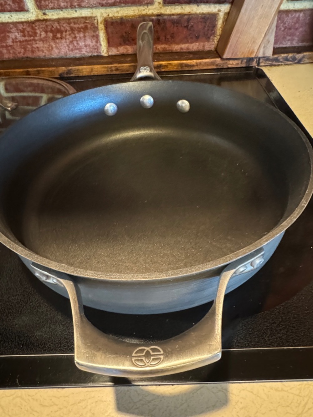 3 Quart Calphalon Gray Nonstick Sauté Pan with Glass Lid and Silver Handle - Picture 7 of 14